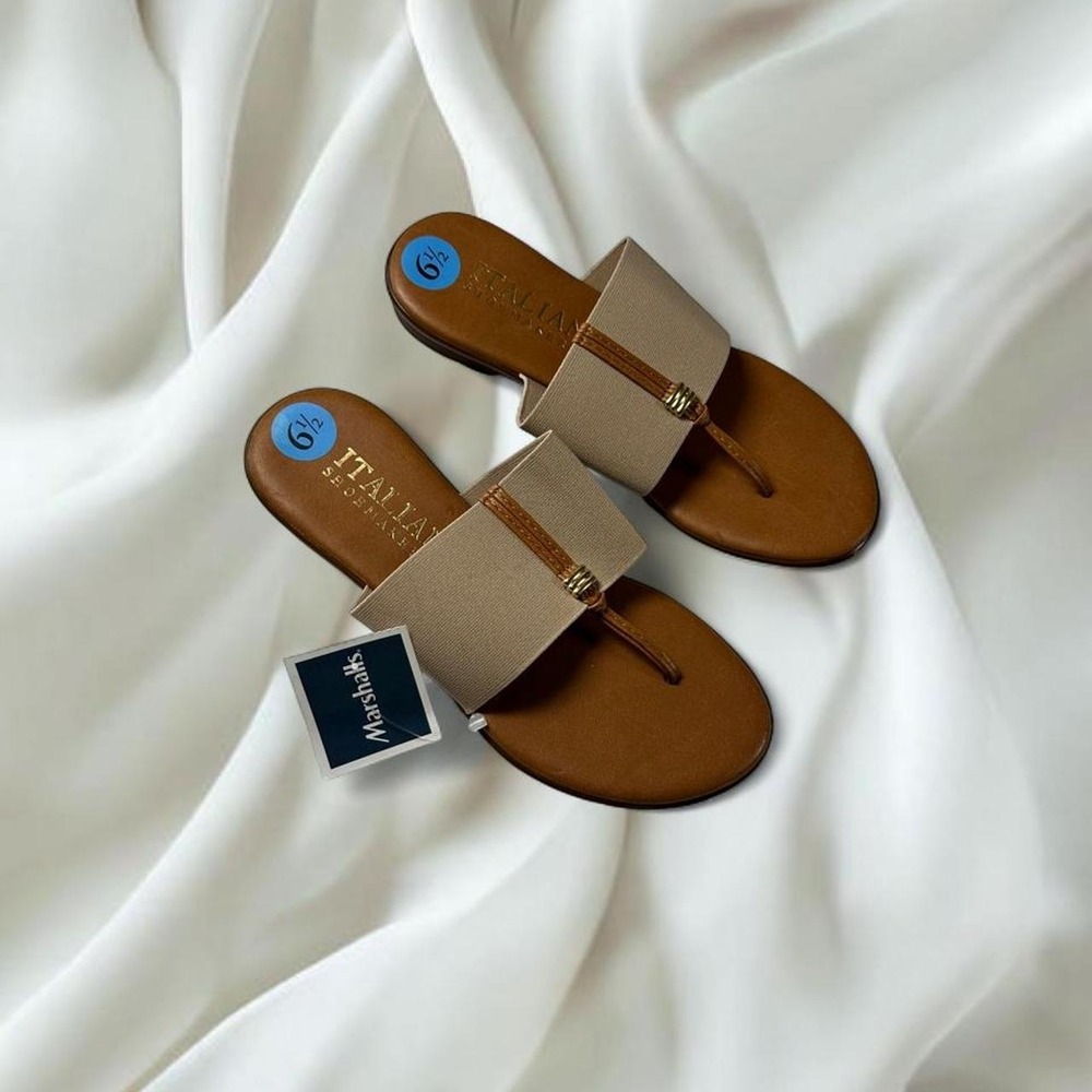 NWT Italian Shoemakers Afia thong sandals beige y2k mcbling fairy boho